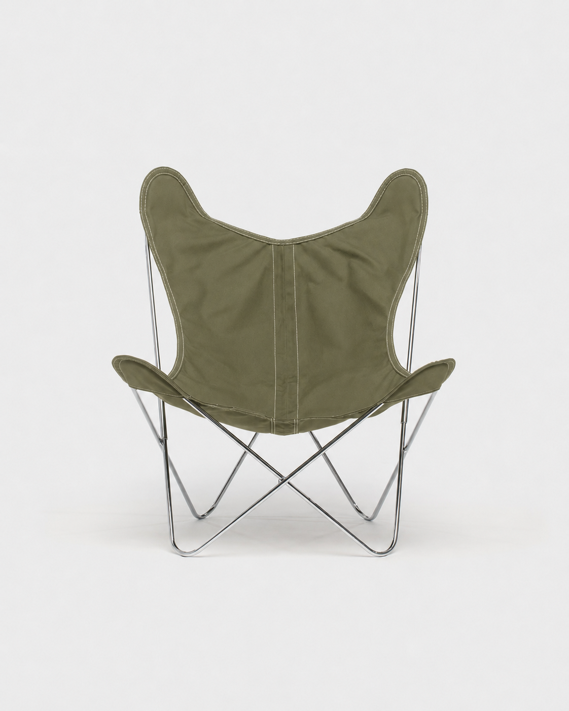Fauteuil AA Butterfly© - Coton Kaki - Structure inox