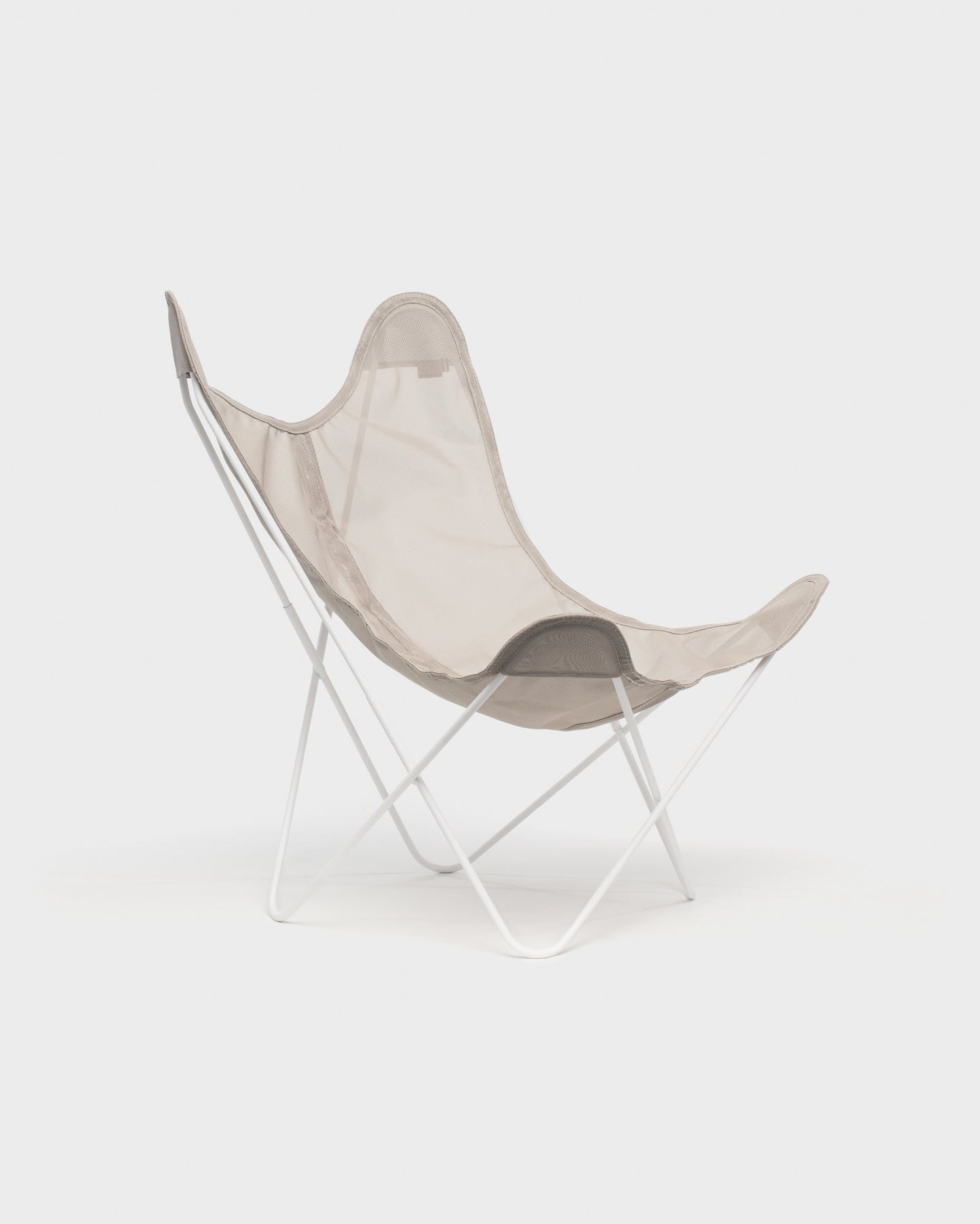 Fauteuil Papillon batyline Taupe Structure Blanche - Vue 3/4