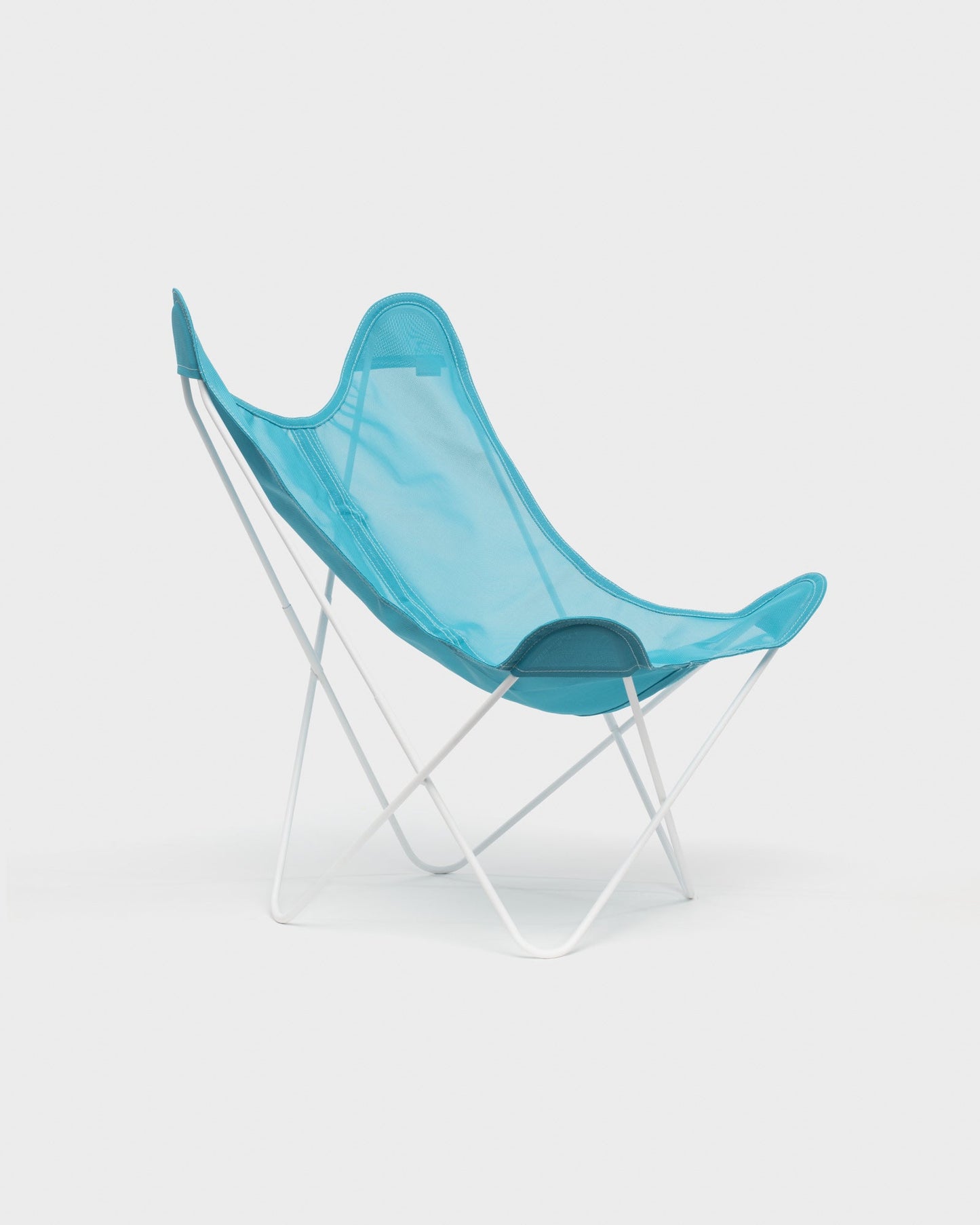 Fauteuil Papillon batyline Turquoise Structure Blanche - Vue 3/4