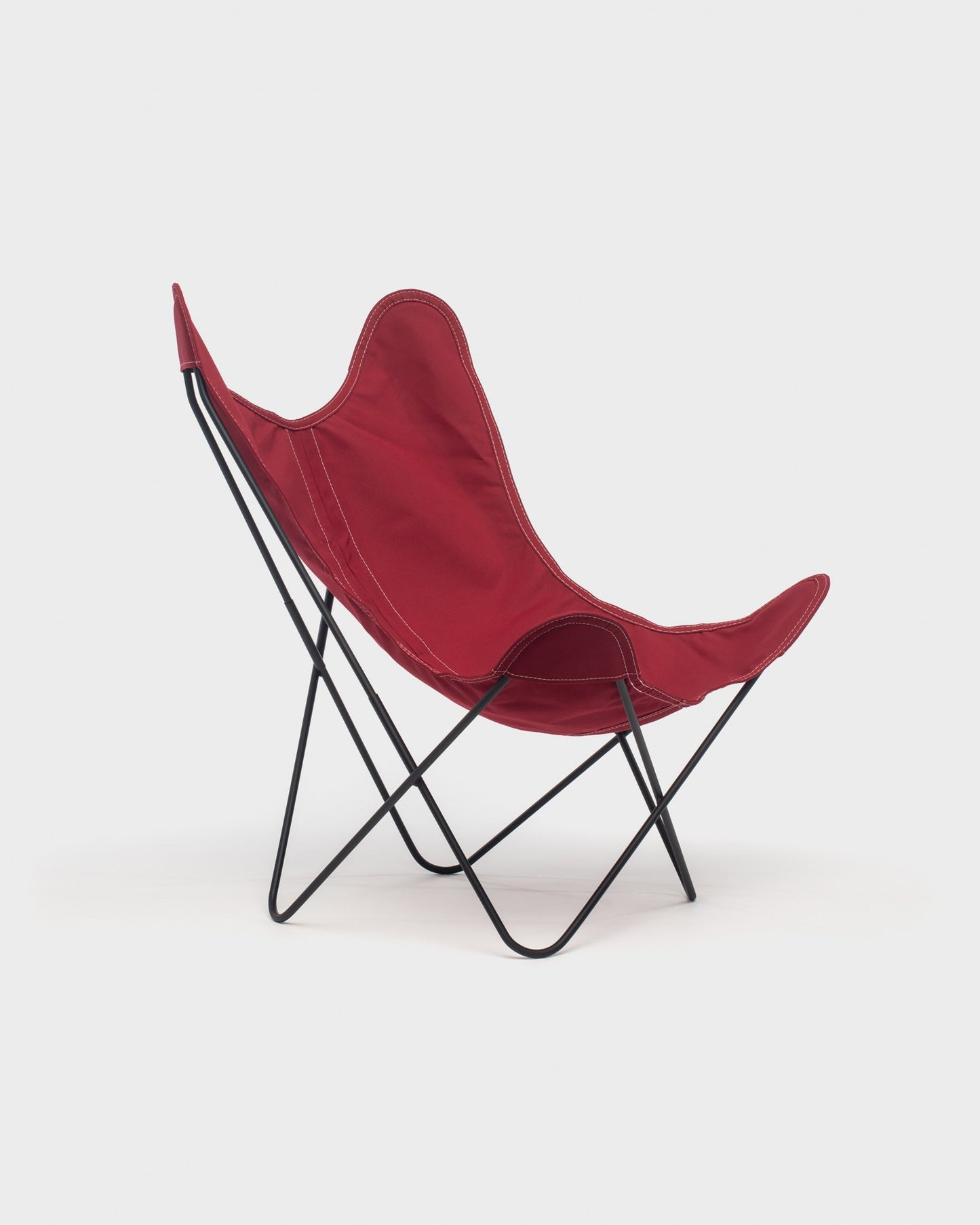 Fauteuil Butterfly coton Framboise Structure Noire - Vue 3/4