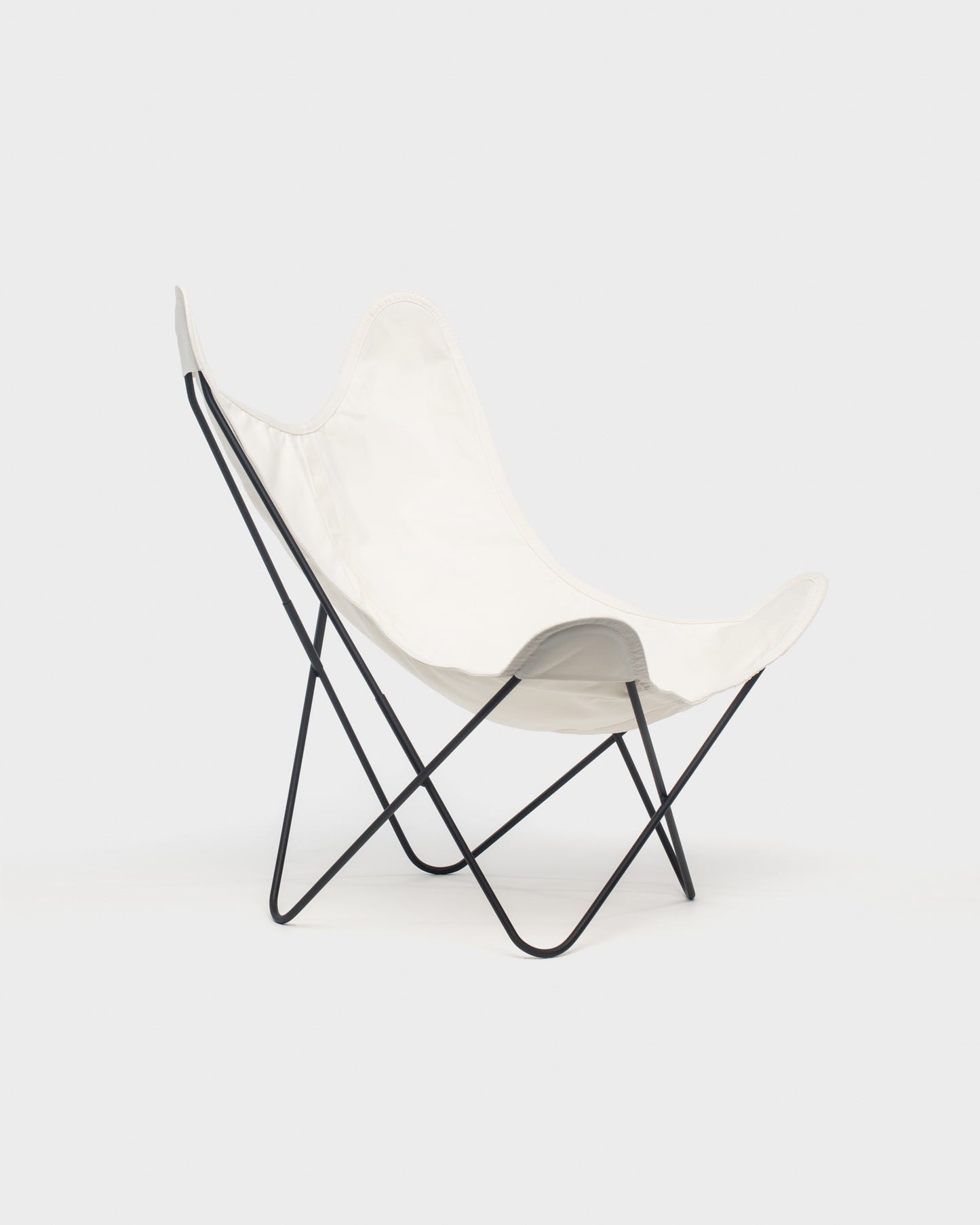 Fauteuil AA Butterfly coton Ivoire Structure Noire - Vue 3/4