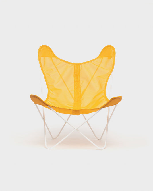 Fauteuil AA Butterfly Batyline Jaune Structure Blanche - Vue de face
