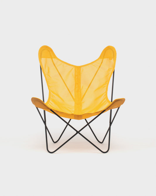 Fauteuil AA Butterfly Batyline Jaune Structure Noire - Vue de face