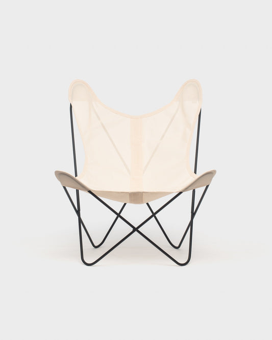 Fauteuil AA Butterfly Batyline Saumon Structure Noire - Vue de face