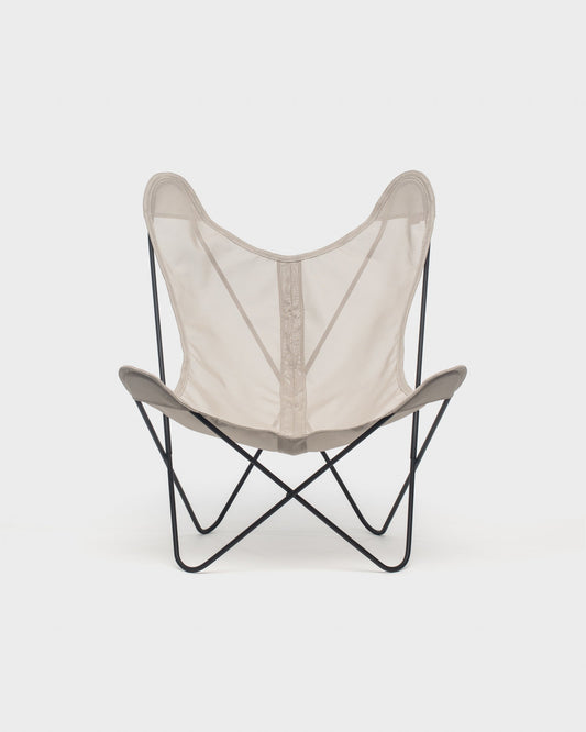 Fauteuil AA Butterfly Batyline Taupe Structure Noire - Vue de face