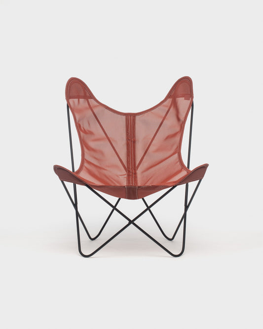 Fauteuil AA Butterfly Batyline Terracotta Structure Noire - Vue de face