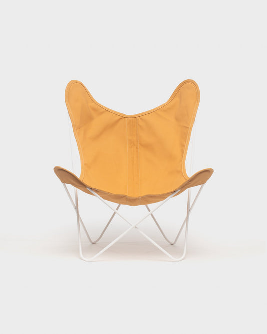 Fauteuil AA Butterfly Coton Aurore Structure Blanche - Vue de face