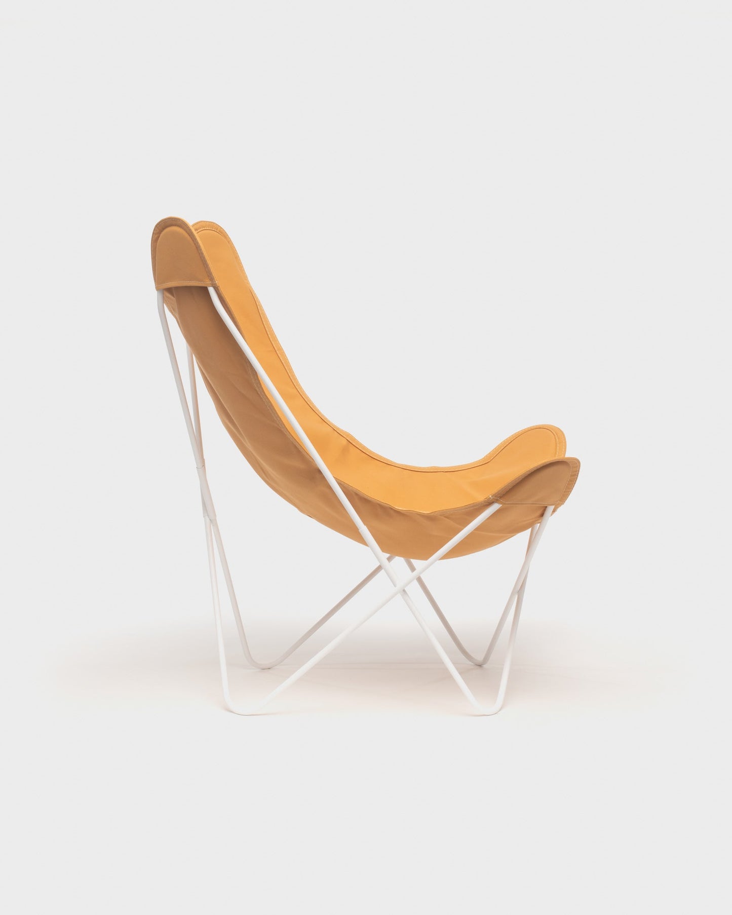 Fauteuil AA Butterfly coton Aurore Structure Blanche - Vue de profil