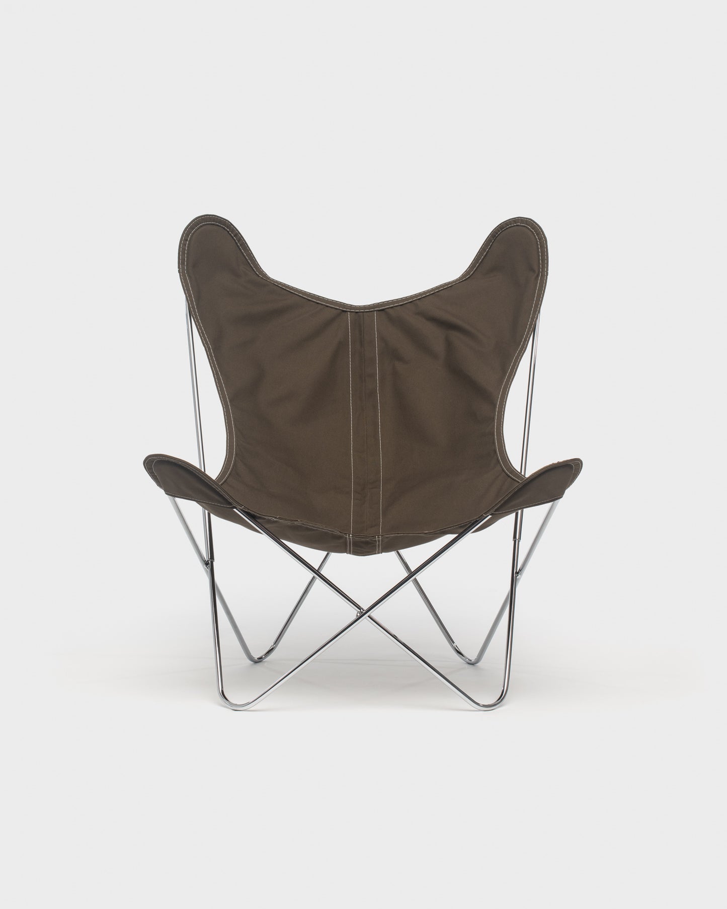 Fauteuil AA Butterfly© - Coton Kaki brun - Structure inox