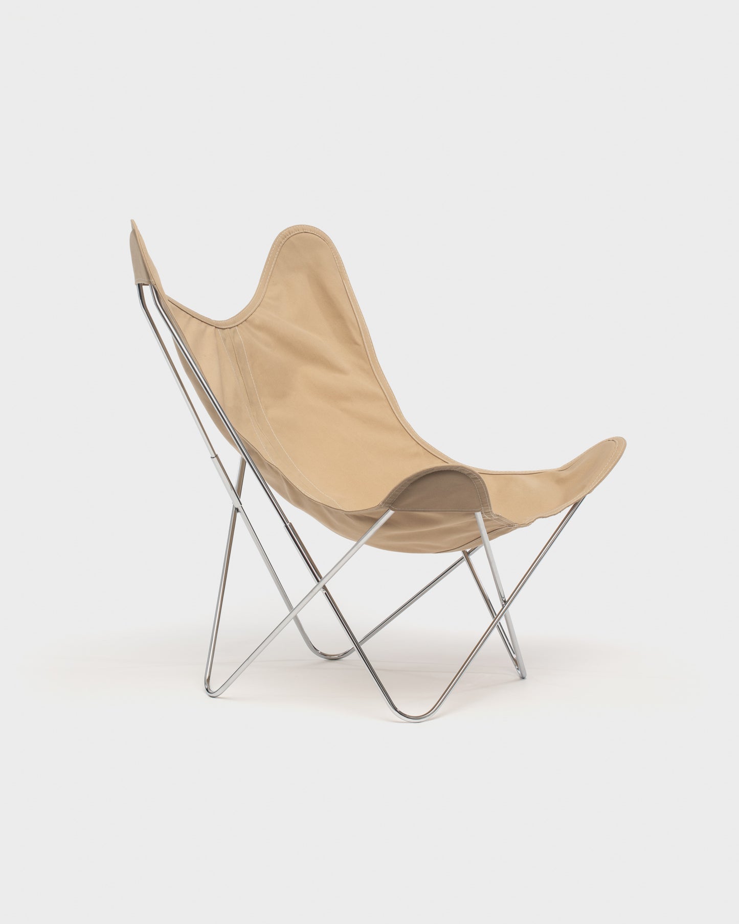 Fauteuil AA Butterfly© - Coton Beige Grès - Structure inox