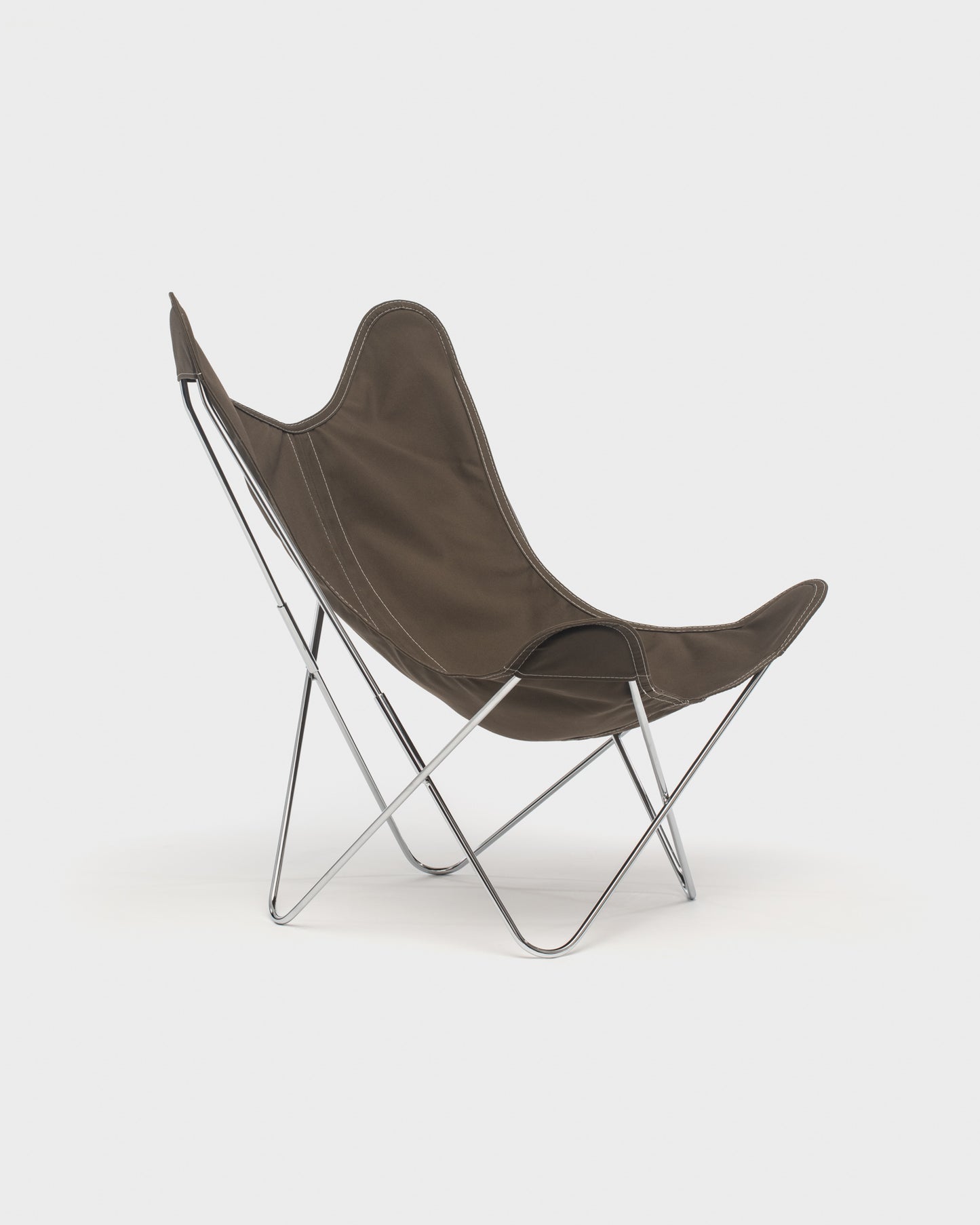 Fauteuil AA Butterfly© - Coton Kaki brun - Structure inox