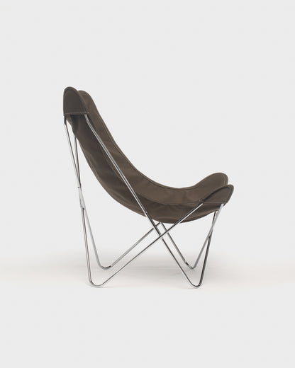 Fauteuil AA Butterfly© - Coton Kaki brun - Structure inox