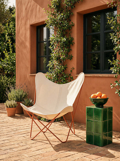 Fauteuil AA Butterfly© - Coton Ivoire - Structure terracotta