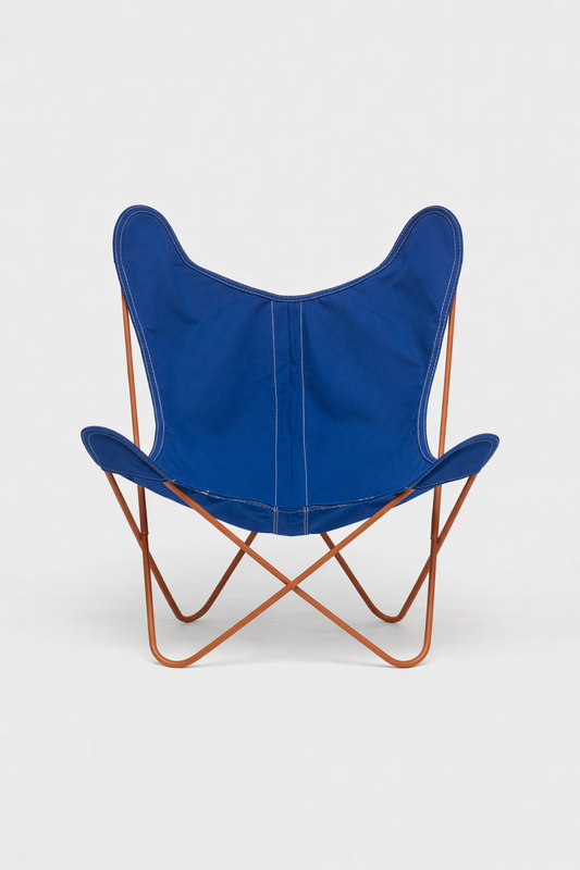 Fauteuil AA Butterfly© - Coton Ciel - Structure Terracotta