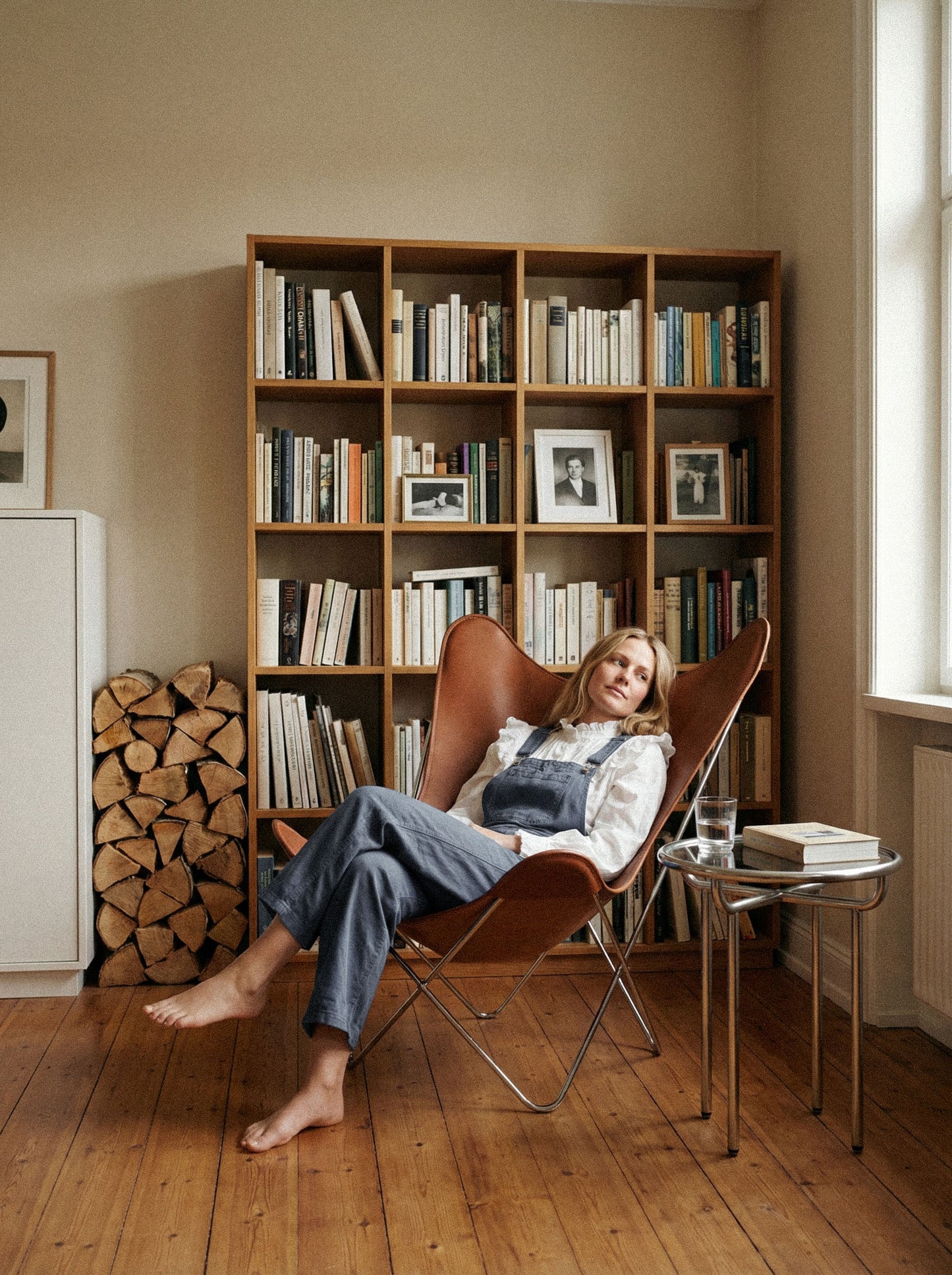 Fauteuil AA Butterfly© - Cuir marron naturel