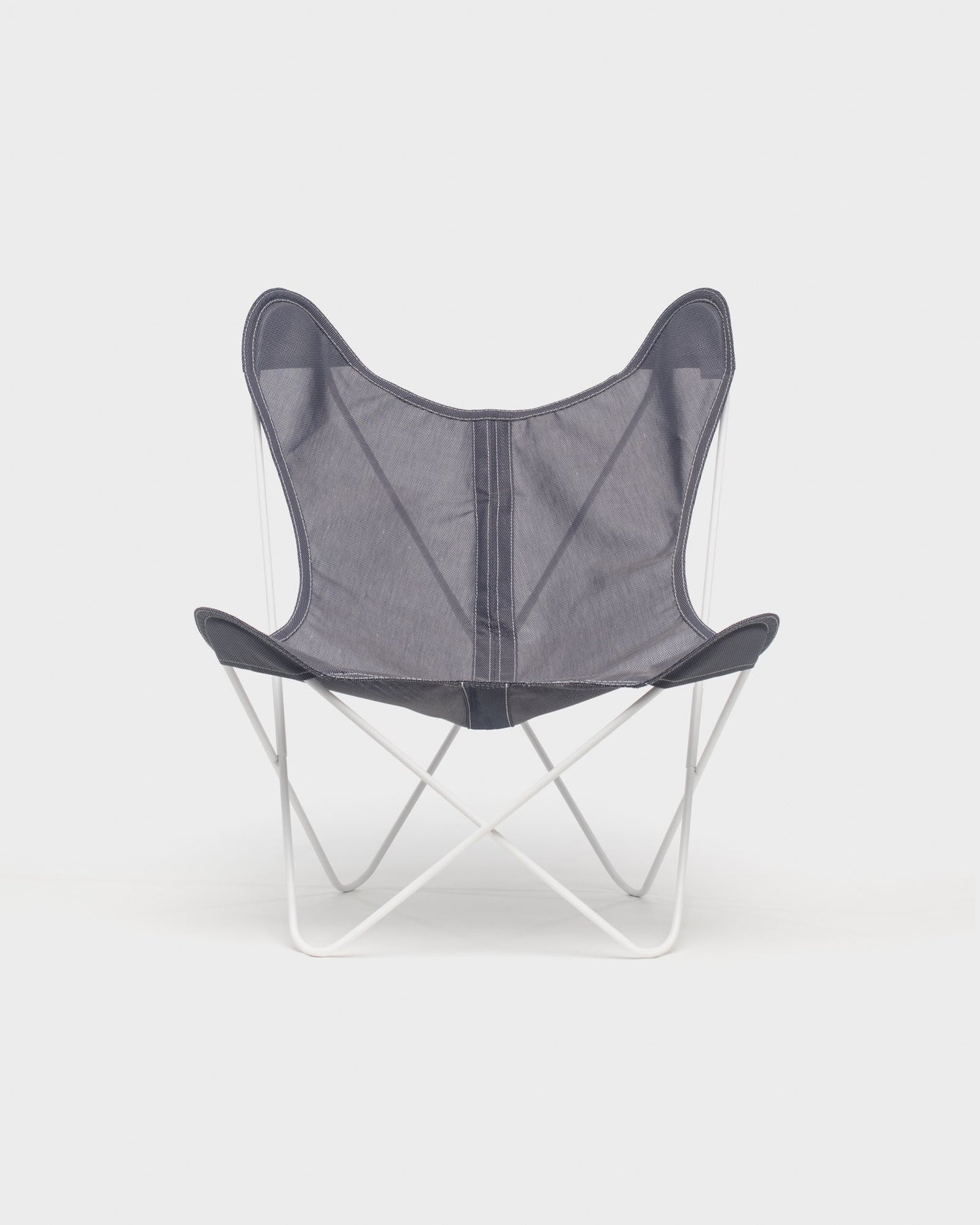 Fauteuil Papillon Batyline Ardoise Structure Blanche - Vue de face
