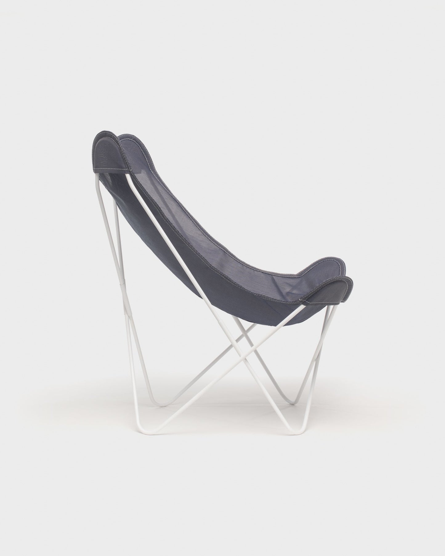 Fauteuil Papillon batyline Ardoise Structure Blanche - Vue de profil