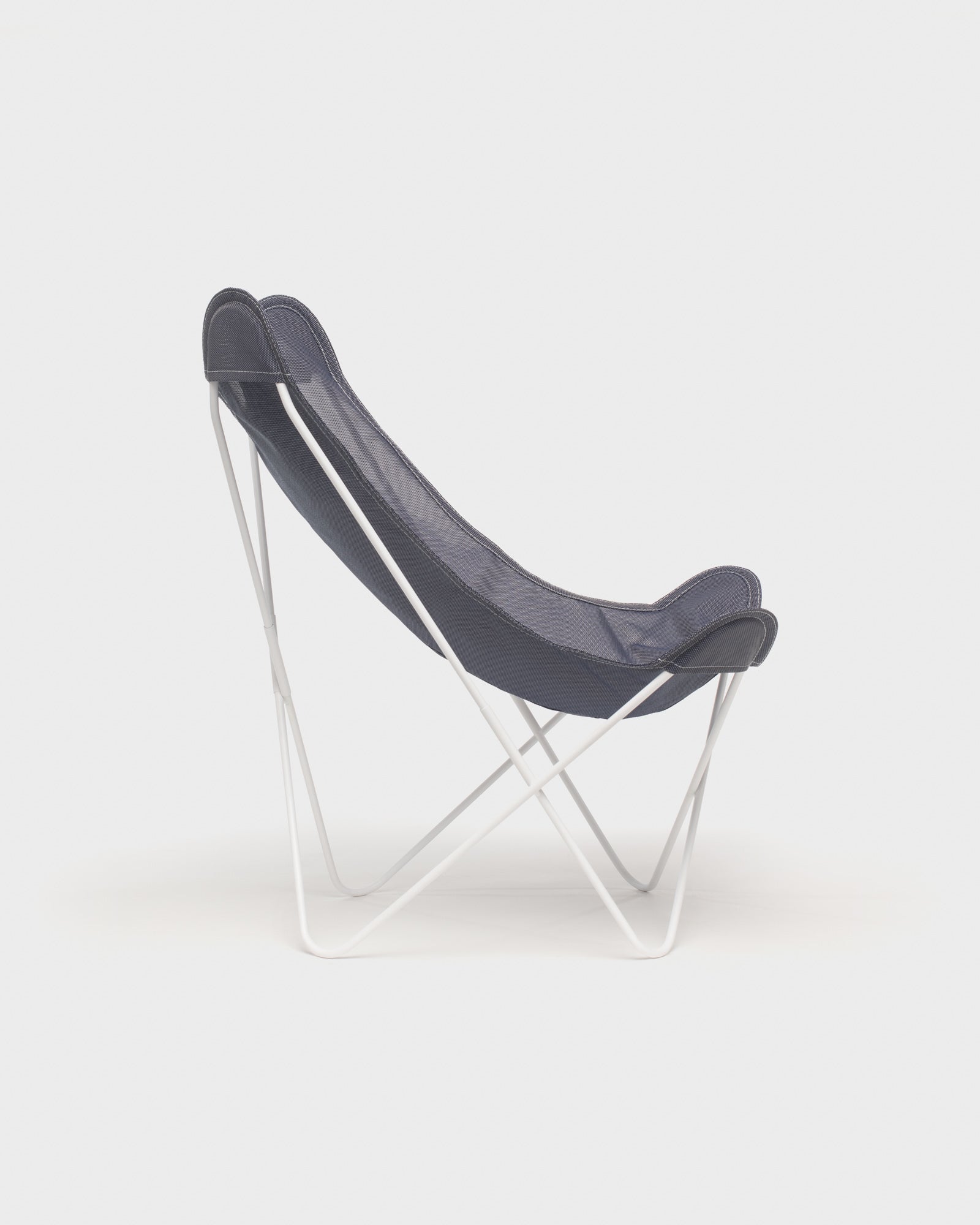 Fauteuil Papillon batyline Ardoise Structure Blanche - Vue de profil