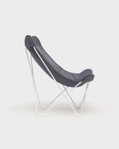 Fauteuil Papillon batyline Ardoise Structure Blanche - Vue de profil