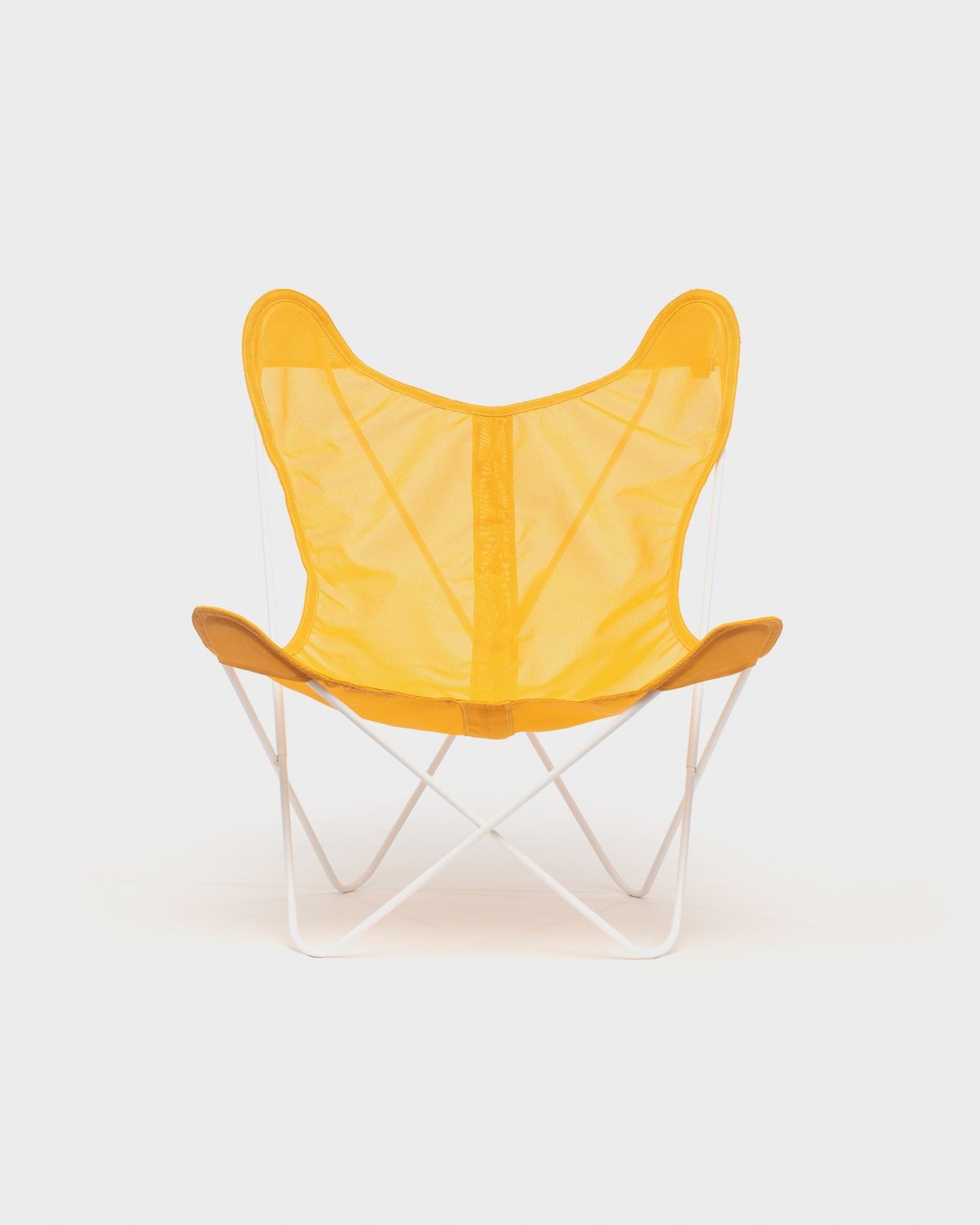 Fauteuil Papillon Batyline Jaune Structure Blanche - Vue de face