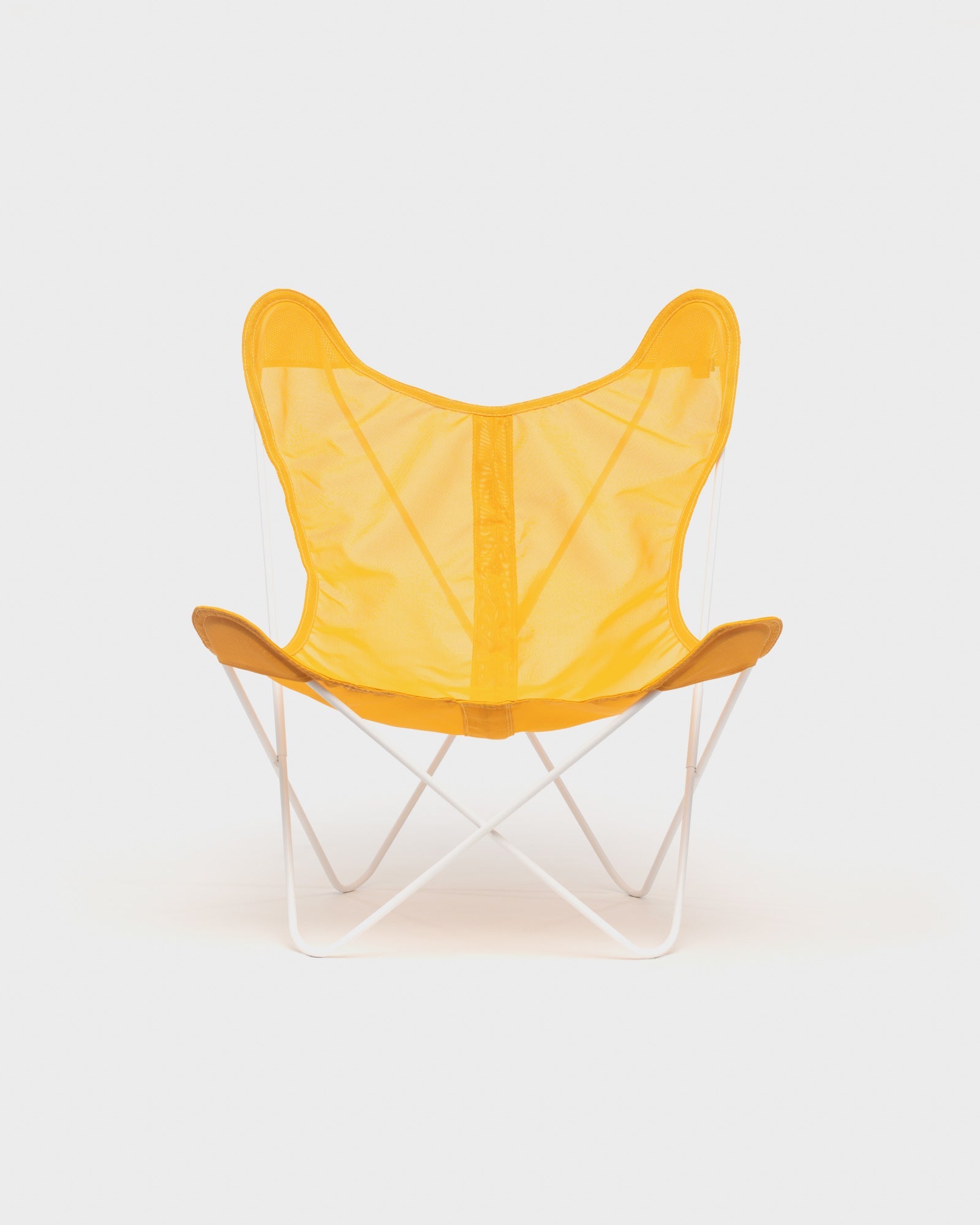 Fauteuil Papillon Batyline Jaune Structure Blanche - Vue de face
