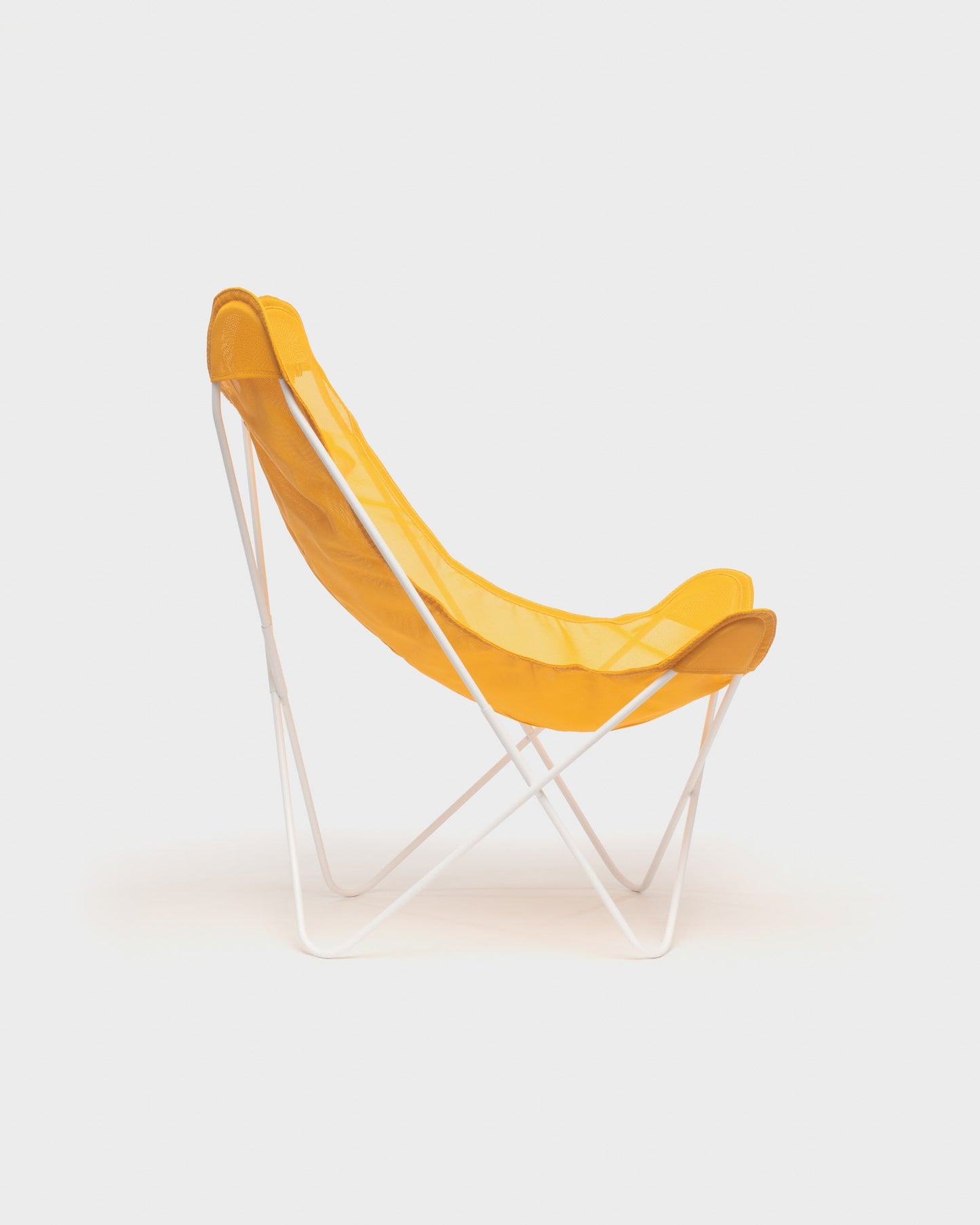 Fauteuil Papillon batyline Jaune Structure Blanche - Vue de profil
