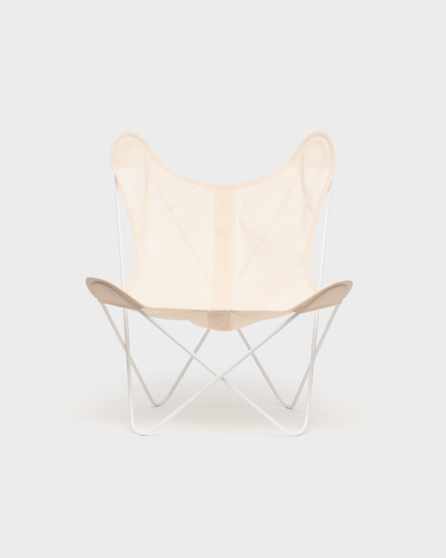 Fauteuil Papillon Batyline Saumon Structure Blanche - Vue de face