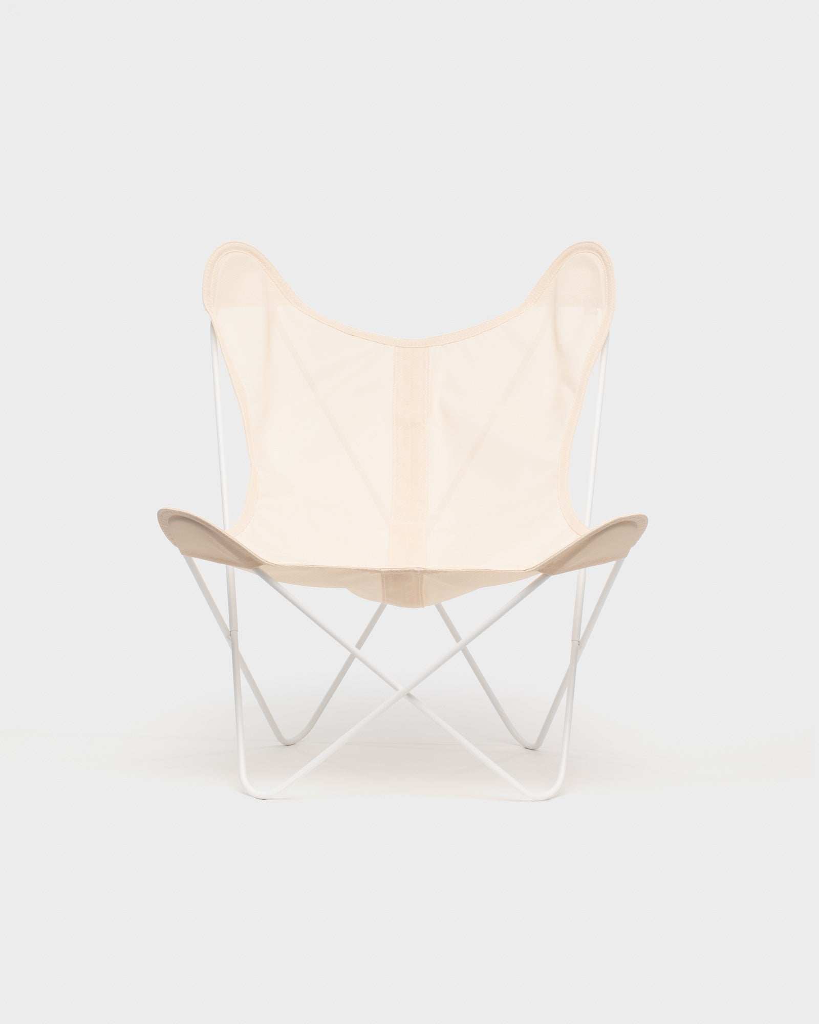Fauteuil Papillon Batyline Saumon Structure Blanche - Vue de face