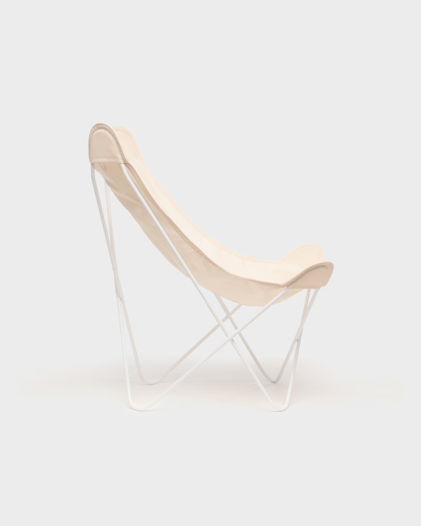 Fauteuil Papillon batyline Saumon Structure Blanche - Vue de profil