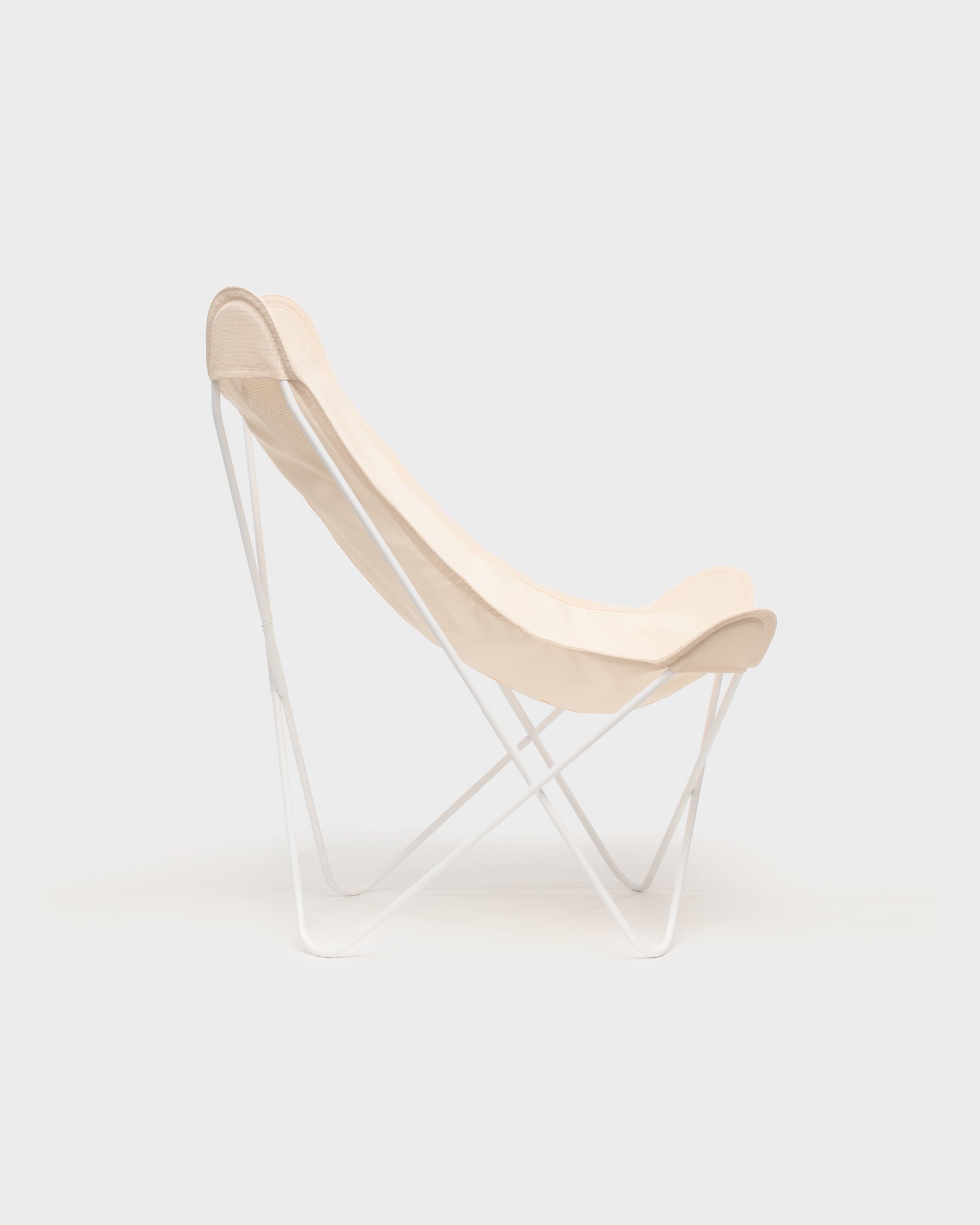 Fauteuil Papillon batyline Saumon Structure Blanche - Vue de profil