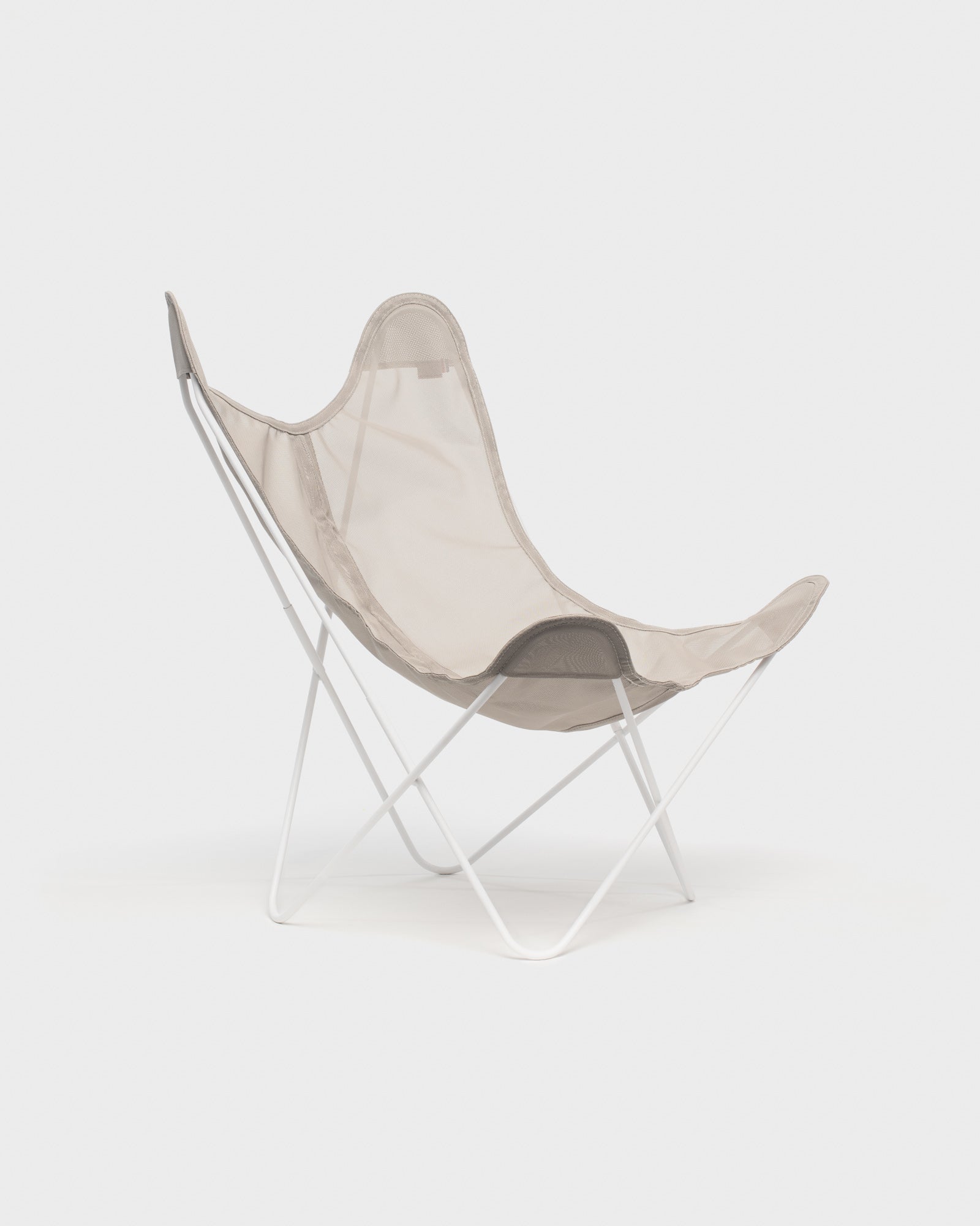 Fauteuil Papillon batyline Taupe Structure Blanche - Vue 3/4