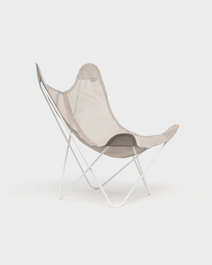 Fauteuil Papillon batyline Taupe Structure Blanche - Vue 3/4