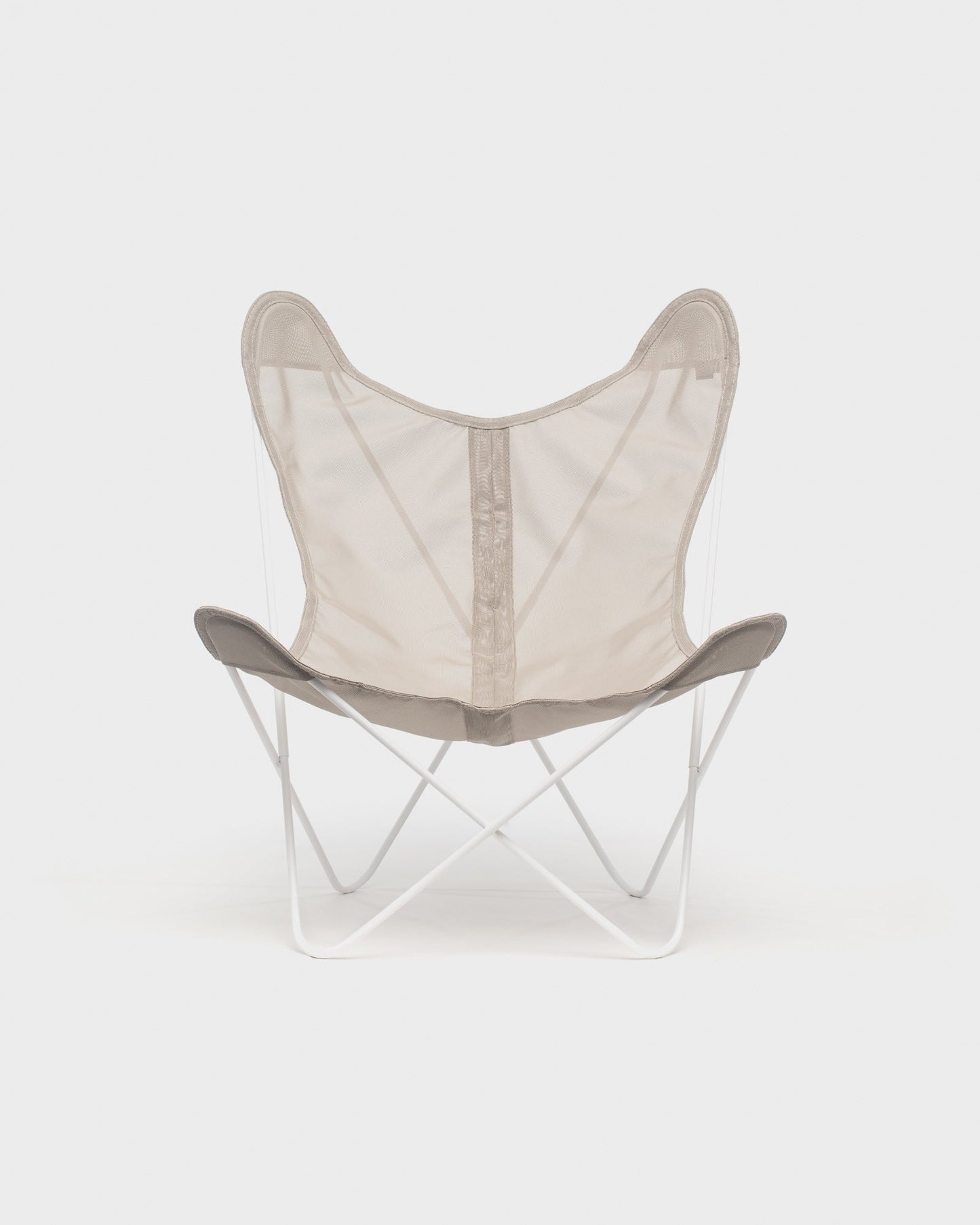 Fauteuil Papillon Batyline Taupe Structure Blanche - Vue de face