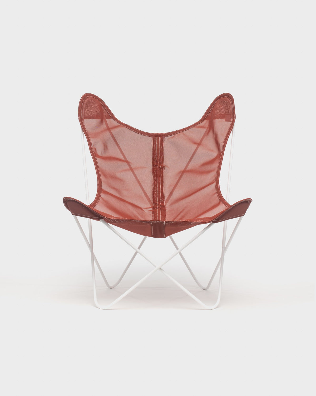 Fauteuil Papillon Batyline Terracotta Structure Blanche - Vue de face