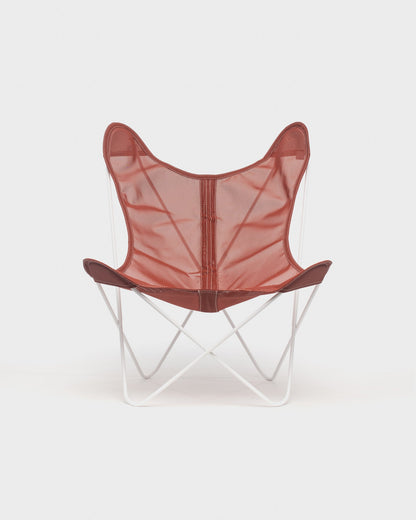 Fauteuil Papillon Batyline Terracotta Structure Blanche - Vue de face