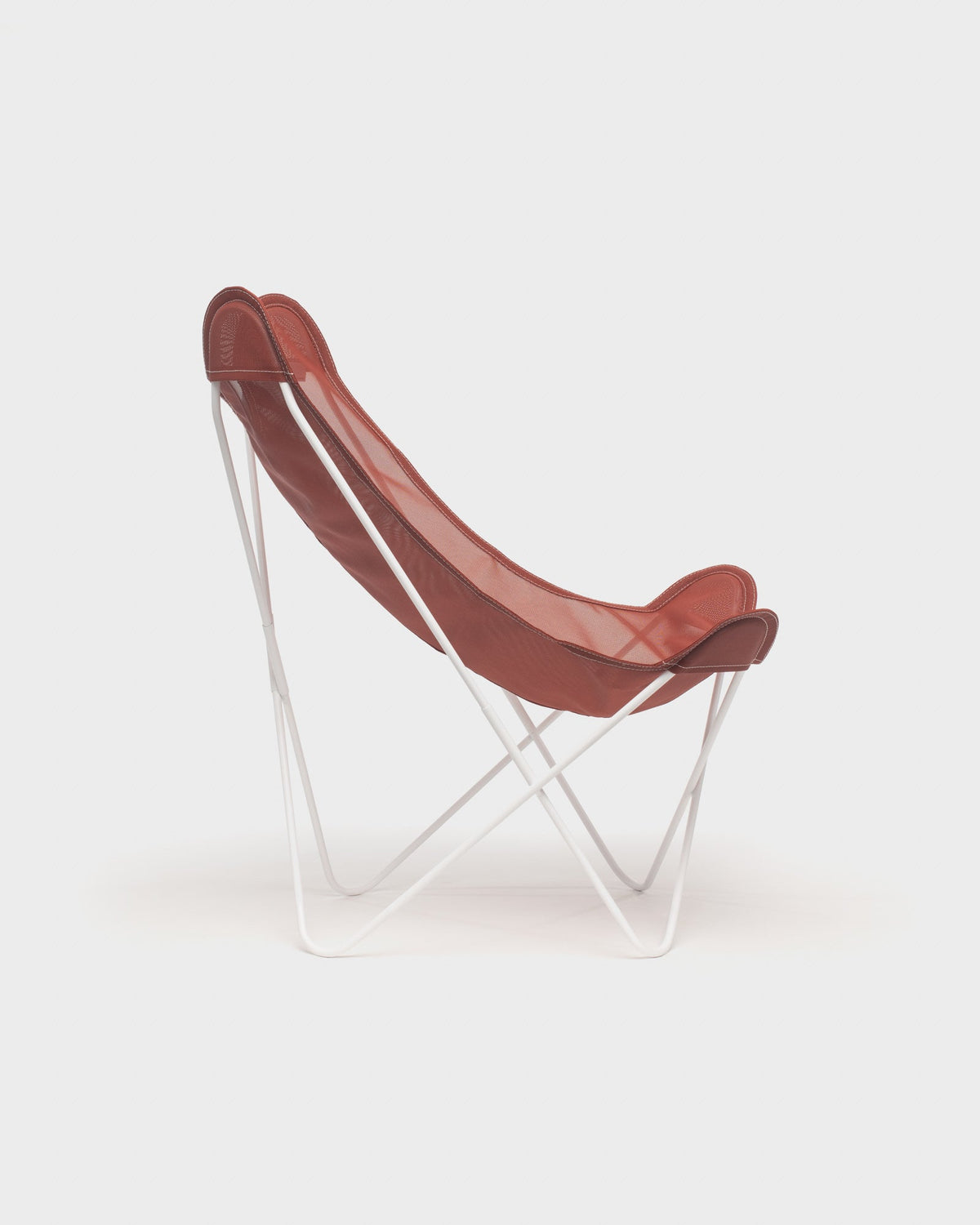 Fauteuil Papillon batyline Terracotta Structure Blanche - Vue de profil