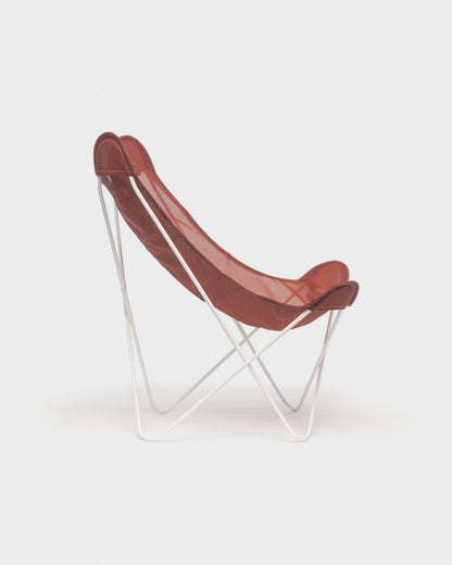 Fauteuil Papillon batyline Terracotta Structure Blanche - Vue de profil