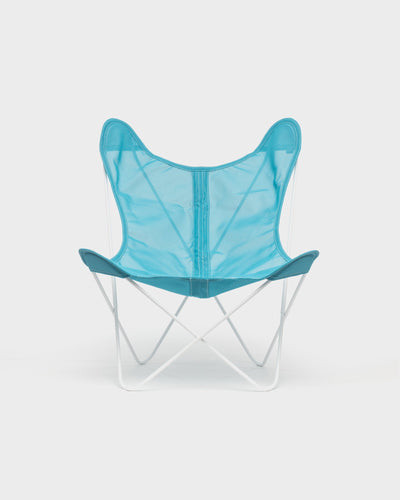 Fauteuil AA Butterfly© - Batyline Turquoise - Structure blanche