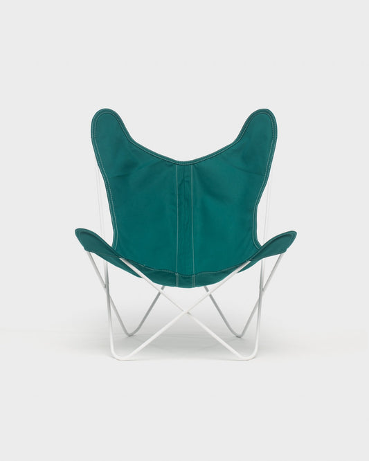 Fauteuil Papillon Coton Canard Structure Blanche - Vue de face