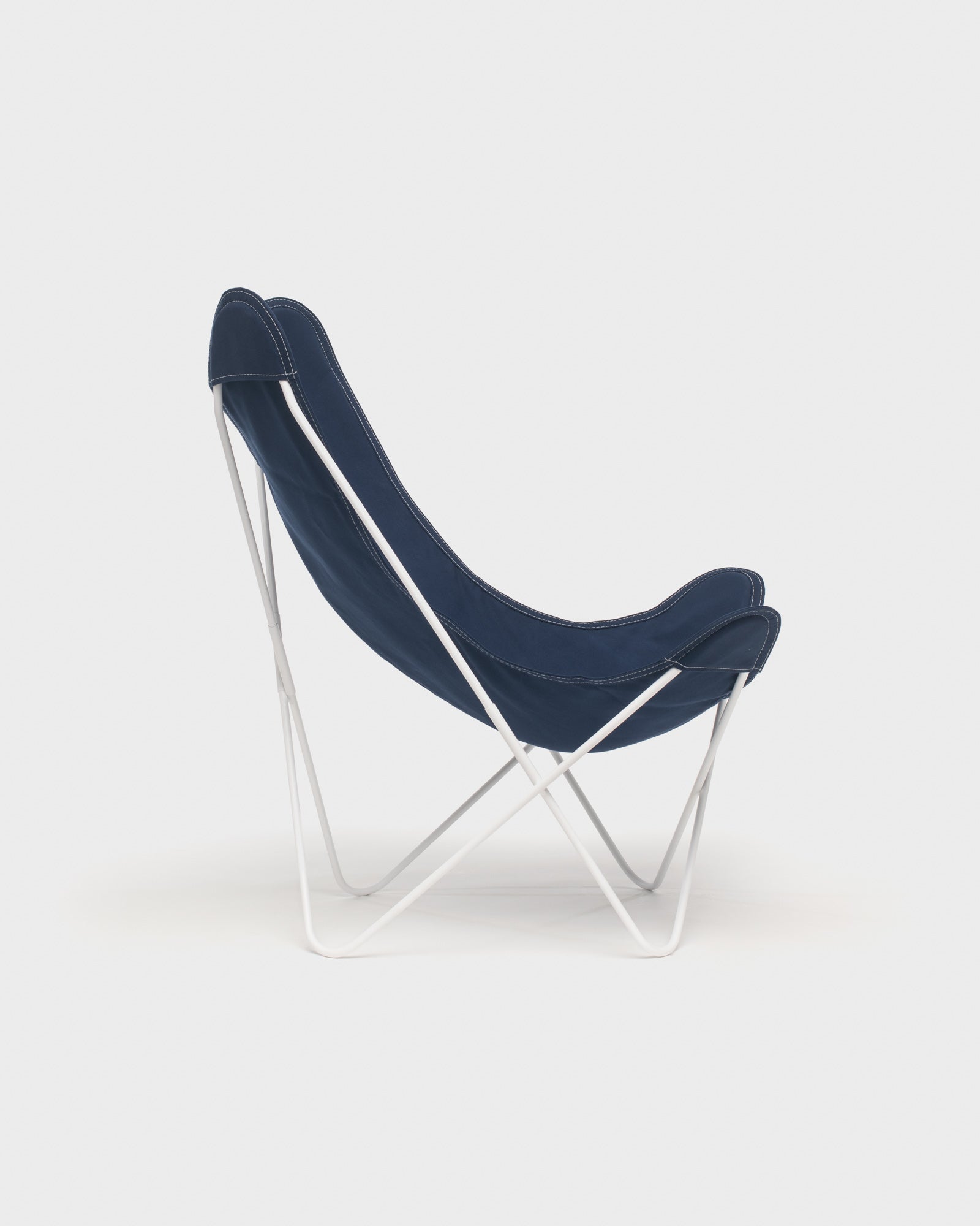 Fauteuil Papillon coton Encre Structure Blanche - Vue de profil
