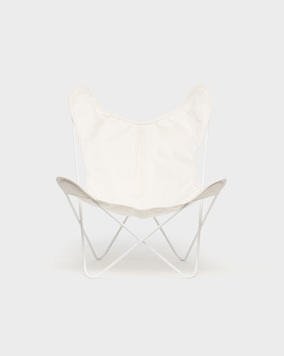 Fauteuil AA Butterfly© - Coton Ivoire - Structure blanche