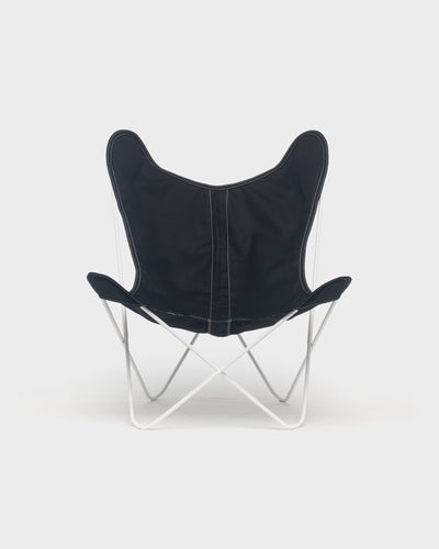 Fauteuil AA Butterfly© - Coton noir - Structure blanche