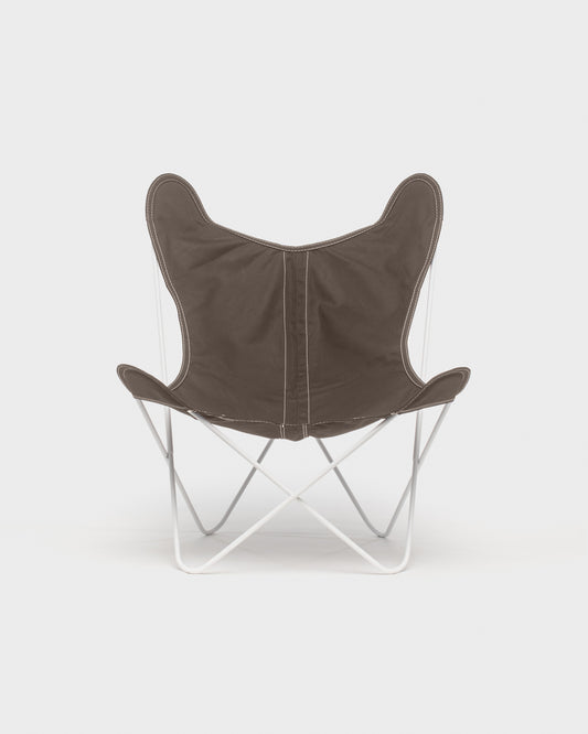 Fauteuil papillon avec une housse en coton 100% de couleur taupe
