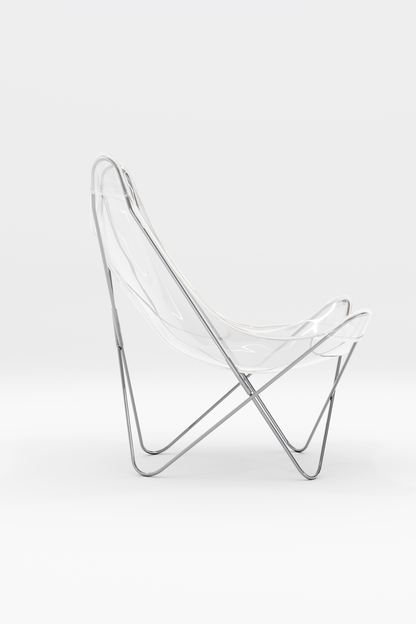 Fauteuil AA transparent, structure inox 316L, fabriqué 100% en France