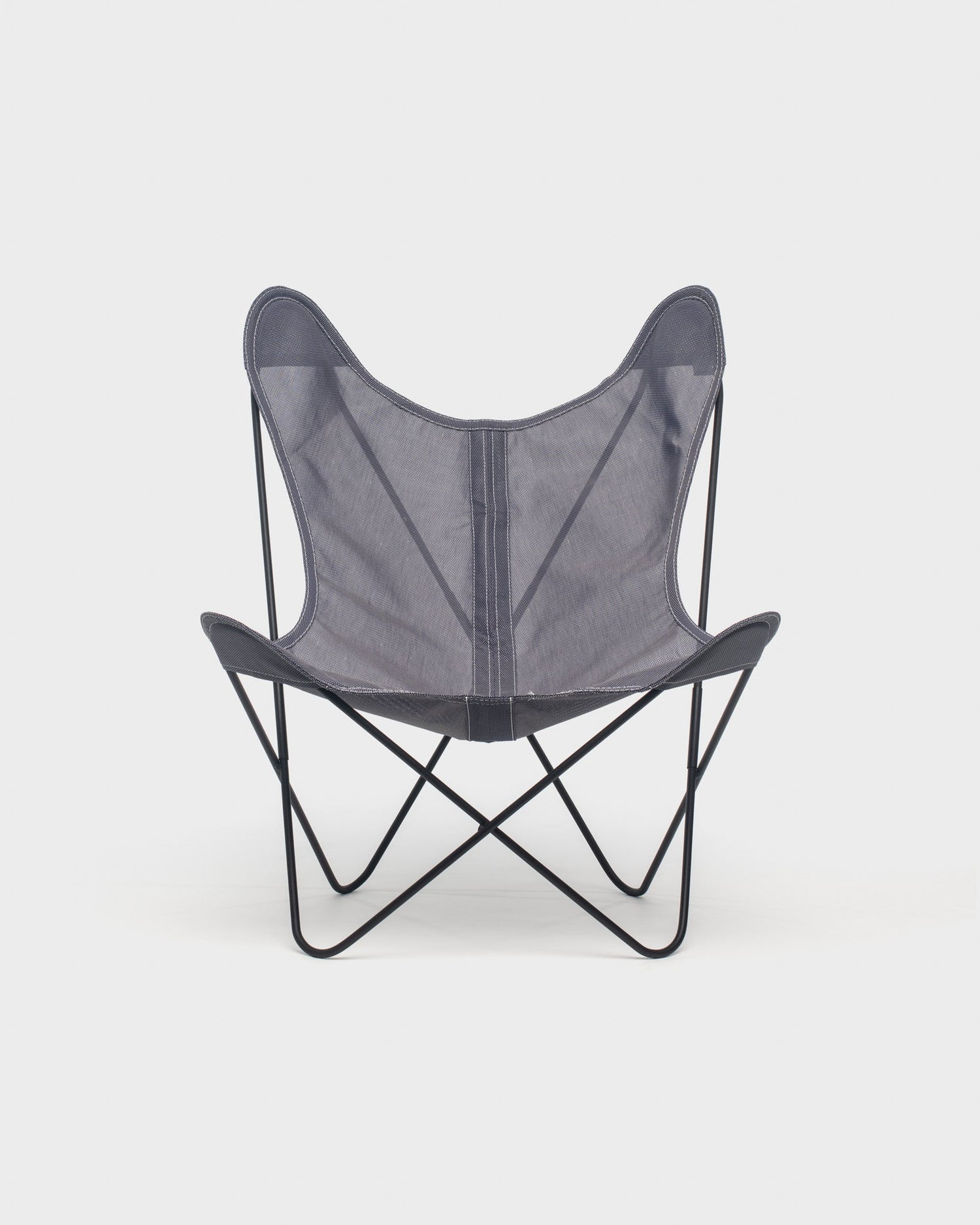 Fauteuil Butterfly Batyline Ardoise Structure Noire - Vue de face