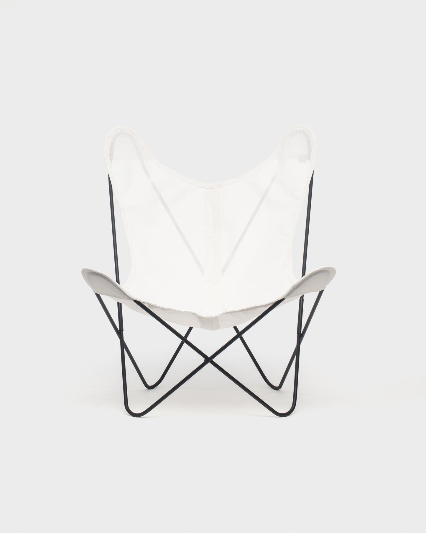 Fauteuil Butterfly Batyline Ivoire Structure Noire - Vue de face