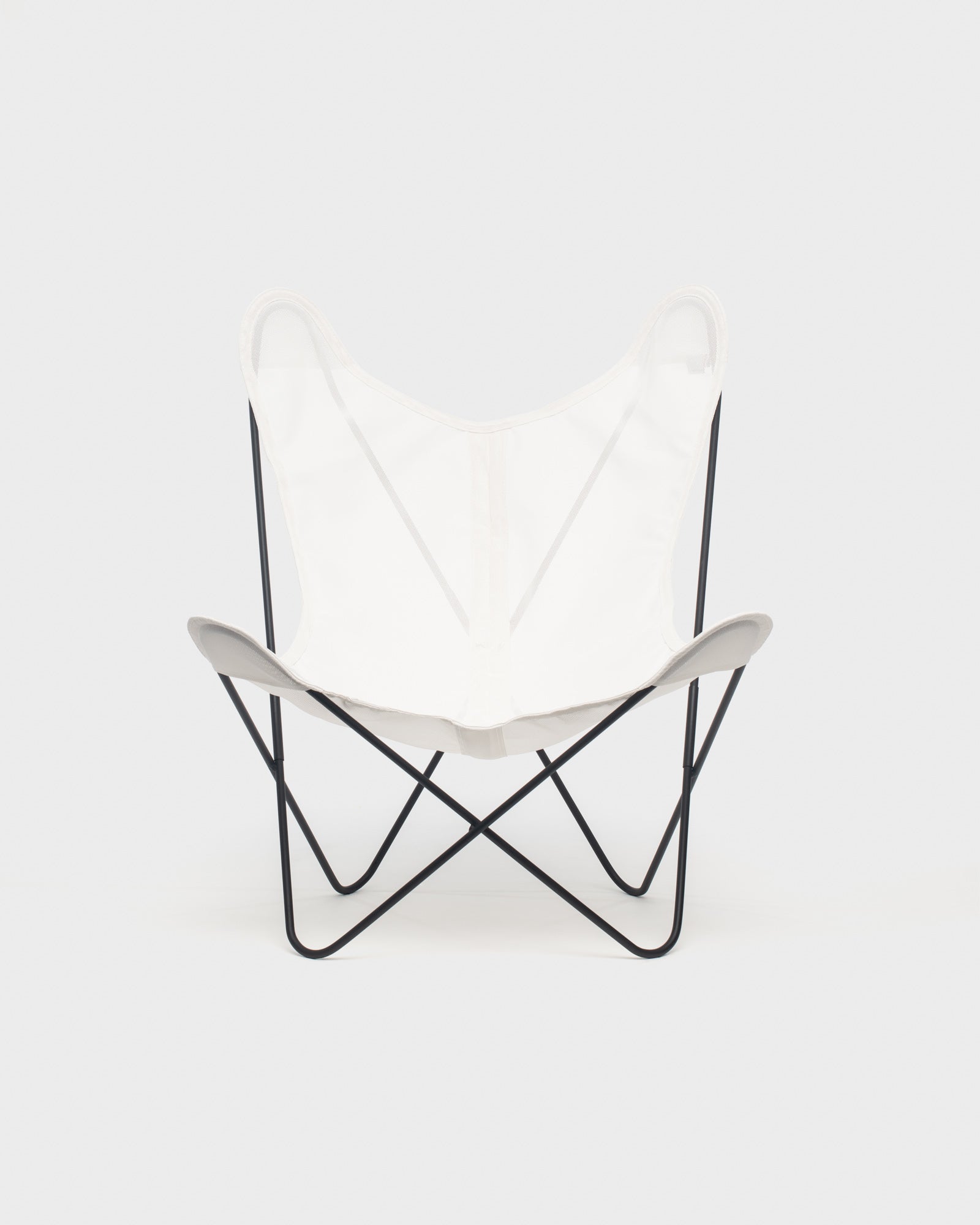 Fauteuil Butterfly Batyline Ivoire Structure Noire - Vue de face