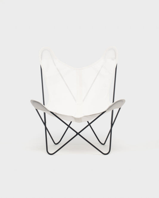 Fauteuil Butterfly Batyline Ivoire Structure Noire - Vue de face