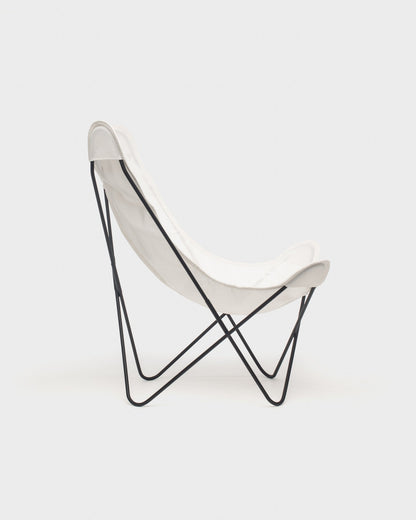 Fauteuil Butterfly batyline Ivoire Structure Noire - Vue de profil