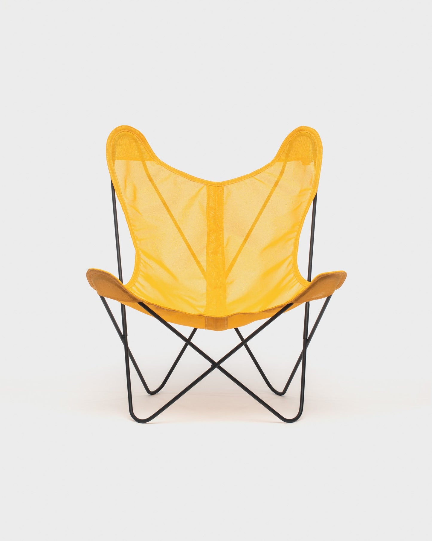 Fauteuil Butterfly Batyline Jaune Structure Noire - Vue de face